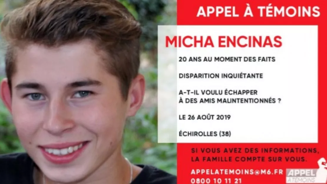 Micha Encinas disparu à Echirolles : M6 se mobilise pour retrouver le jeune homme