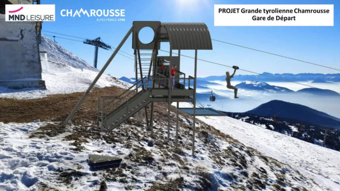Tyrolienne géante de Chambrousse : l'installation du câble a débuté